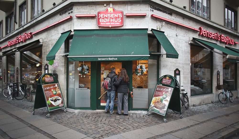 Knivstikkeri på Jensens Bøfhus på Vesterbrogade i København.